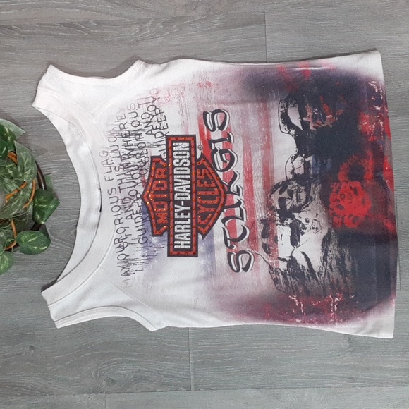 Harley Davidson Sturgis American Flag Mount Rushmore Top - Picture 7 of 11